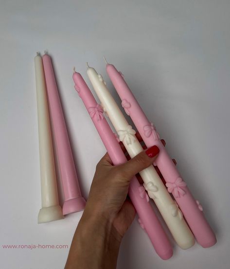 bow candles 🎀🕯️perfect addition to event decor 📌shop link in bio Candle Lid, Decor Shop, Handmade Candles, Shop Decoration, Taper Candle, Event Decor, Link In Bio, Candles