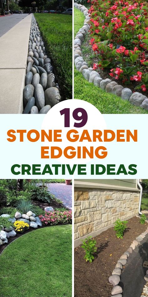 Elevate the allure of your outdoor oasis by incorporating these delightful stone garden edging concepts. Transform your garden beds, pathways, and borders with natural stones to infuse a sense of sophistication and organization into your landscape. Let creativity flourish as you curate a harmonious and refined aesthetic that resonates with the rest of your outdoor design scheme. Explore the endless possibilities within stone garden edging and bring elegance to every corner of your garden space. Stone Garden Edging, Garden Edging Stones, Landscape Edging Stone, Rock Planters, Tiny Backyard, Edging Stones, Plastic Bottle Planter, Stone Edging, Stacked Stones