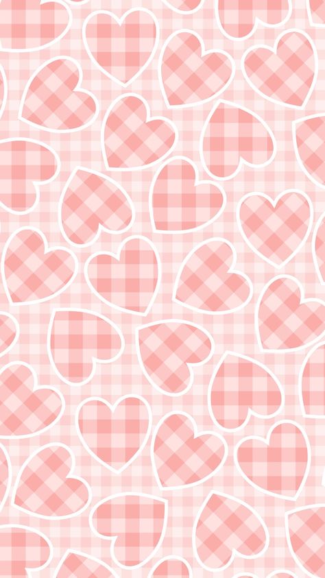 Phone Wallpaper, lock screen, surface pattern #842. Pastel pink gingham hearts . © Sam Bruce. Orange Gingham, Wallpaper Lock Screen, Peach Orange, Pink Gingham, Cute Backgrounds, Lock Screen, Phone Wallpapers, Surface Pattern Design, Surface Pattern