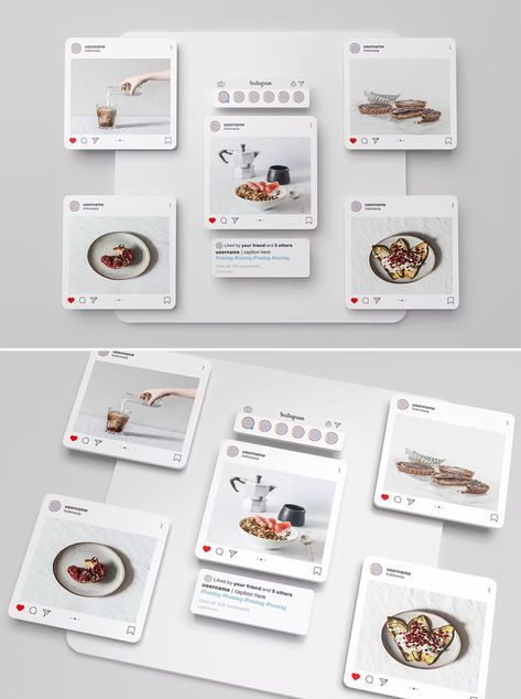 3D Instagram Post Mockup Instagram Mockup Design, Instagram Feed Mockup, Social Media Post Mockup, 3d Instagram Post, Instagram Post Mockup, Post Layout, Instagram Mockup, Social Media Mockup, Ui Components