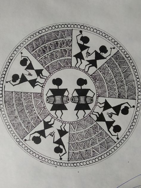 Adiwasi Art, Lkg Activities, Chandrayan 3 Drawing, Warli Designs, Worli Painting, Warli Art, Mandala Art Therapy, Mandala Art Lesson, Madhubani Art