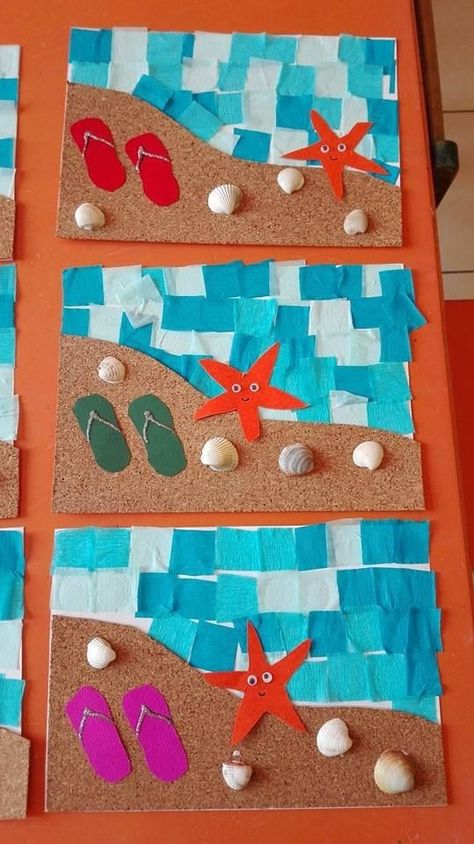 Beach Crafts For Kids, Ocean Craft, Sea Crafts, Summer Crafts For Kids, Ocean Crafts, Daycare Crafts, Classroom Crafts, Beach Crafts, Play Dough