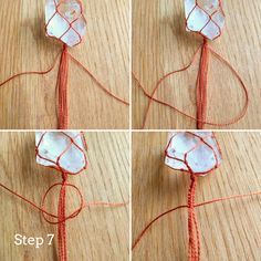 Easy Macrame Necklace, Crystal Necklace Diy, Crystal Bracelets Diy, Crystal Jewelry Diy, Easy Macrame, Macrame Colar, Crystal Holder, Fabric Flower Brooch, Wire Wrapping Crystals