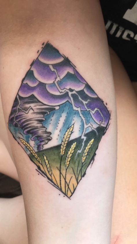 Storm tattoo .... epilepsy brain storm American Traditional Storm Tattoo, Desert Storm Tattoo, Storm Chaser Tattoo, Weather The Storm Tattoo, Kansas Tattoo Ideas, Twister Tattoo, Oklahoma Tattoo Ideas, Weather Tattoos, Storm Tattoos