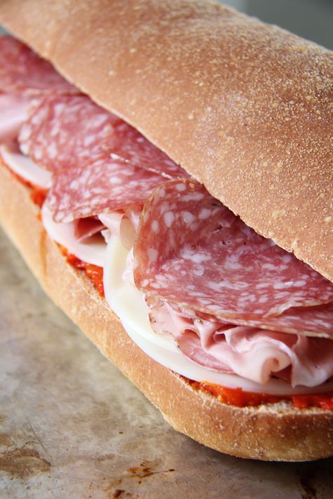 Italian Sandwich Recipes, Sandwich Buffet, Salami Sandwich, Subway Sandwich, Cold Sandwiches, Italian Sandwich, Italian Meats, Deli Sandwiches, Sub Sandwiches