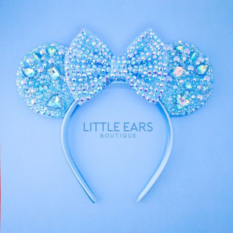 Blue Glass Mickey Ears - Rhinestones Minnie Ears - Disney Mickey Ears – Little Ears Boutique Bedazzled Mickey Ears, Mini Ears, Pvc Bow, Diy Disney Ears, Disney Ears Headband, Disney Honeymoon, Diy Mickey Ears, Disney Headbands, Disney Mickey Ears