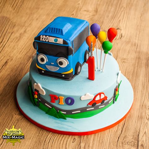 Tayo the Little Bus – Captain's Mix and Magic Tayo Cake, 2nd Birthday Cake Boy, Bus Cake, Baby Boy Birthday Cake, Construction Cake, 2 Birthday Cake, Baby Boy Cakes, Baby Boy 1st Birthday