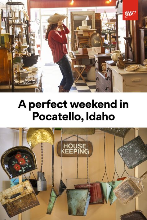 Pocatello, Idaho, combines quirky charm—antique shops, record stores, and offbeat museums—with outdoor adventure that can be enjoyed year-round. Pocatello Idaho, Pork Tamales, Idaho Travel, Record Stores, Salmon Bowl, Outdoor Shop, Beer Pub, Ghost Signs, Coeur D'alene