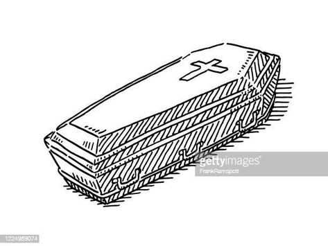 Coffin Sketch, Coffin Drawing, Black And White Sketches, Leg Sleeve, Leg Sleeves, Hand Drawn Vector, Vector Drawing, Drawing Ideas, Tatting