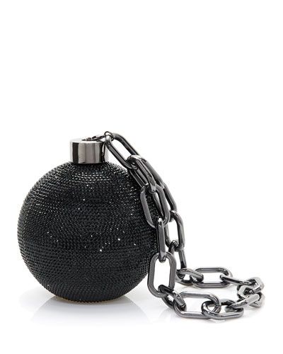 V4AXE Judith Leiber Couture Crystal Sphere Ball and Chain Clutch Bag Judith Leiber Bags, Novelty Handbags, Ball And Chain, Heart Clutch, Judith Leiber Couture, Sphere Ball, Judith Leiber, Crystal Sphere, Ball Chain