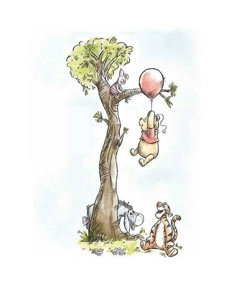 Winnie The Pooh Tree, Winnie Phoo, Winnie The Pooh Background, Winnie The Pooh Drawing, Nursery Painting, Winnie The Pooh Cartoon, Idee Babyshower, Winnie The Pooh Pictures, Disney Baby Shower