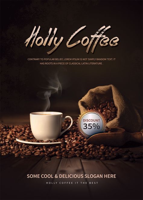 Coffee Sale Poster, Coffee Flyer Design Ideas, Coffee Advertising Posters, Coffee Ads Design, Coffee Poster Design Ideas, Coffee Poster Design Graphics, Coffee Flyer Design, Coffee Advertising Ideas, Coffee Flyer