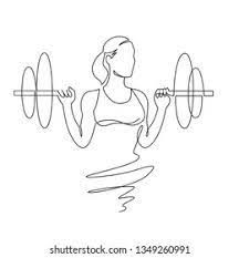 Woman Lifting Weights, Sport Tattoos, Fit Female, Female Bodybuilder, Drawing Female, Linear Art, Gym Art, Single Line Drawing, Fitness Art