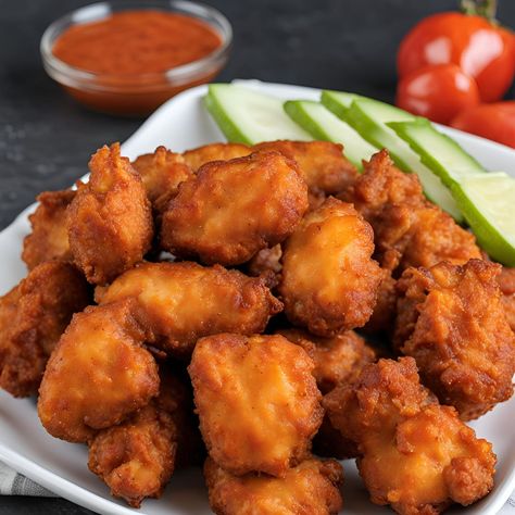 If you love the spicy kick of buffalo sauce and juicy chicken, you'll love these air fryer boneless chicken wings! The seasoned breading and spicy sauce give th Boneless Wings Recipe Fried, Boneless Wings Air Fryer, Air Fryer Boneless Chicken Wings, Wings Air Fryer Recipe, Boneless Chicken Wings Recipe, Boneless Wing Recipes, Wings Air Fryer, Chicken Wing Seasoning, Buffalo Chicken Sauce