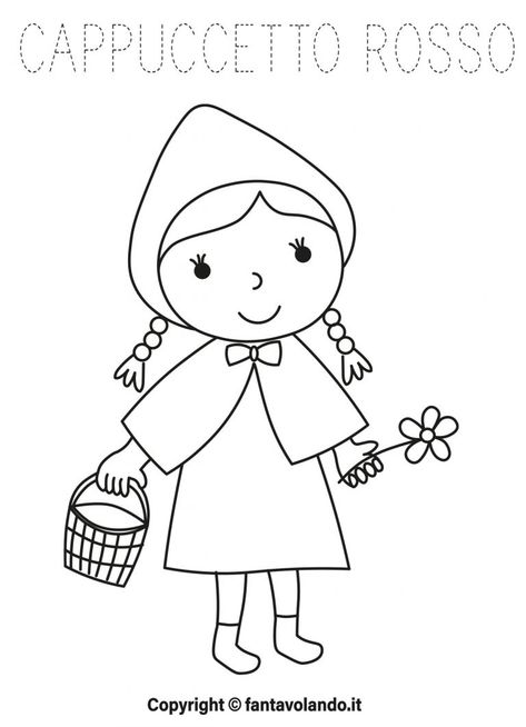 Cappuccetto Rosso: i personaggi della storia - Fantavolando Red Riding Hood Story, Popsicle Stick Crafts For Kids, Halloween Canvas Art, Red Ridding Hood, Hood Girls, Preschool Coloring Pages, Nursery Activities, Traditional Stories, Simple Character