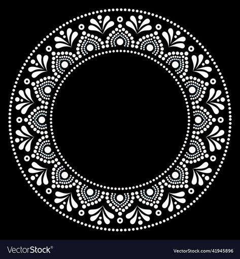 Painting Snowflakes, Dot Pattern Vector, Mandala Frame, Dot Art Mandala, Aboriginal Dot Painting, Aboriginal Dot Art, Border Vector, Bohemian Decoration, Easy Mandala Drawing