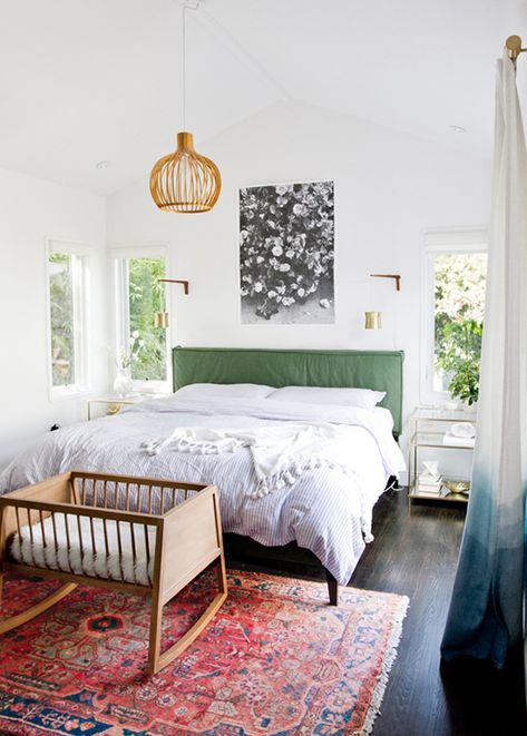 Green Headboard, Sarah Sherman, Sarah Sherman Samuel, Sophisticated Bedroom, Mid Century Modern Bedroom, Ideas Hogar, Shared Bedrooms, Beautiful Bedrooms, Dream Bedroom