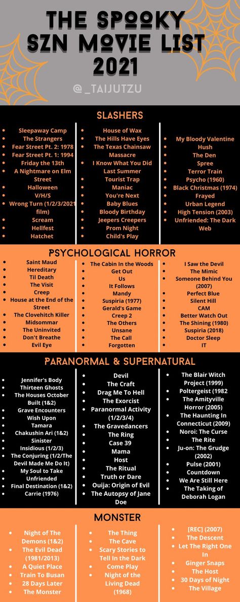 Halloween Movie Watch List, Halloween Shows And Movies, Horror Movie List To Watch, Horror Movies For Halloween, Spooky Movies List, Friday The 13th Movie Night Ideas, Movies For Halloween, Slasher Movies List, Halloween Films List