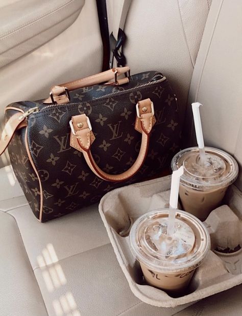 Louis Vuitton Vision Board, Lv Coffee Mug, Louis Vuitton Makeup Bag Aesthetic, Louis Vuitton Shopping Bag Aesthetic, Brown Aesthetic Louis Vuitton, Vanilla Aesthetic, Vibe Board, Brown Acrylic Nails, Black And White Photo Wall