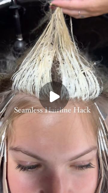 Jessica Scott Santo: Hair Education for Hairstylists on Instagram: "Try this for a seamless hairline when you root shadow + gloss! ⬆️⬆️⬆️  Main Tips: Section out front hairline and apply last 5 minutes. Apply gloss first and then your root shadow over the gloss around the front hairline.  Root shadow: 6.17 Gloss: 10.1 + Clear @moroccanoilpro   #hairlinedetailing #blondehighlights #moneypiece #rootshadow #moroccanoilpartner #moprofessional #moroccanoilcolor #hairhacks #haircolor #hairhacks #hairvideos #behindthechair #haireducation" How To Do A Root Smudge At Home, Diy Root Melt Hair At Home, Root Melt Blonde Formula, Platinum Root Smudge, Diy Shadow Root Hair, Babylights With Root Smudge, Root Melt Vs Root Smudge, Root Tap Blonde Before And After, Shadow Root Formula