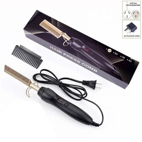 2 in1 Hot Comb Hair Straightener Electric Heating Comb Fast Heating Portable Travel Anti-Scald Beard Straightener Press Hot Comb https://frescoflaire.com/products/2-in1-hot-comb-hair-straightener-electric-heating-comb-fast-heating-portable-travel-anti-scald-beard-straightener-press-hot-comb #HotComb #HairStraightener #ElectricHeatingComb #FastHeating #PortableHairTools #TravelFriendly #AntiScald #BeardStraightener #HotCombPress #2in1HairTool #BeautyTools #HairCare #BeardCare Afro Hair Wigs, Comb Straightener, Hot Comb, Gold Plugs, Professional Hair Straightener, Straightening Comb, Beard Straightening, Hair Straightener And Curler, Hair Straighteners Flat Irons