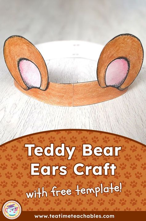 Get your little ones dressed-up for a teddy bear's picnic with this cute bear ears craft! Super low-prep and really easy for little hands to make, it can also tie in perfectly with a Goldilocks and the Three Bears theme or a woodland animals unit. Click the pin to download your free template from the website and let the forest fun begin! 🧸🌿 Bear Crafts Preschool, Three Bears Activities, Bears Preschool, Teddy Bear Ears, Teddy Bear Coloring Pages, Teddy Bear Crafts, Teddy Bear Day, Cute Craft, Baby Teddy Bear