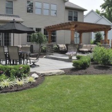 Landscaping Around Patio, Patio Plan, House Patio, Patio Plans, Backyard Layout, Concrete Patio Designs, Backyard Plan, Patio Deck Designs, Outdoor Patio Designs