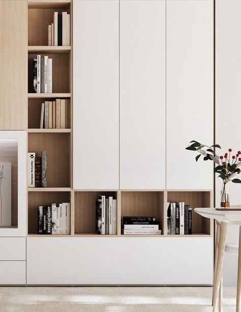 Wall Units, Living Room Storage, A Living Room, Office Interior Design, Home Room Design, Home Office Design, Design Case, Living Design, 인테리어 디자인