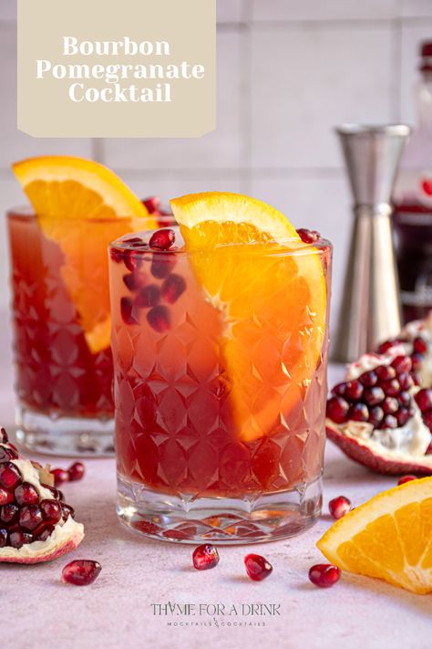 Pomegranate Orange Cocktail, Bourbon Pomegranate Cocktail, Pomegranate Bourbon Cocktail, Drinks With Pomegranate Juice, Pomegranate Juice Cocktails, Pomegranate Cocktail Recipes, Pomegranate Cocktail, Fresh Squeezed Orange Juice, Pomegranate Cocktails