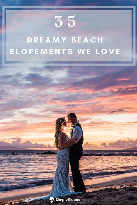 Casual Beach Elopement, Simple Beach Elopement, Beach Elopement Pictures, Elopement Florida, Beach Elopement Ceremony, Elopement Attire, Beach Wedding Pics, Beach Elopement Ideas, Elopement Pictures