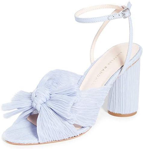 AmazonSmile | Loeffler Randall Women's Camellia Sandals with Ankle Strap, Blue, 8 Medium US | Heeled Sandals Bow High Heels, Tie Heels, Leopard Print Sandals, Loeffler Randall Shoes, Perfect Wedding Shoes, Ankle Strap High Heels, Rhinestone Heels, Size 11 Heels, Bow Heels