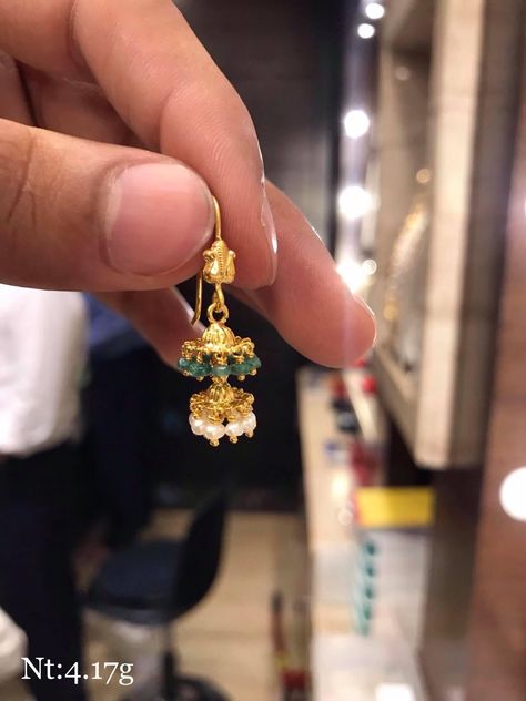 Premraj Shantilal Jain Jewellers, Gold Earrings For Kids, Small Earrings Gold, Gold Earrings Indian, Gold Jhumka, Gold Jhumka Earrings, New Gold Jewellery Designs, Gold Earrings Models, Antique Gold Jewelry Indian