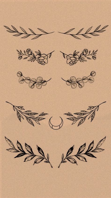 Curved Tattoo Design, Floral Flash Tattoo, Dainty Collar Bone Tattoo, Low Stomach Tattoo, First Tattoo Ideas, Earthy Tattoos, Whimsical Tattoos, Wrap Tattoo, Funky Tattoos