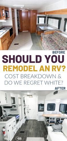 This DIY RV remodel can also be done on a super tight budget. We'll show you what worked and what didn't so you can plan an amazing totally white RV renovation that will stand the test of time. You can makeover yourself for cheap even if you're an amateur. This post includes do it yourself tutorials and everything we used to get these incredible results. From a 20 year old heap to an amazing monthly camping vacation. Diy Rv Remodel, Motorhome Remodel, Rv Upgrades, Rv Redo, Glamper Camper, Rv Interior Remodel, Camper Trailer Remodel, Rv Renovation, Vintage Camper Remodel