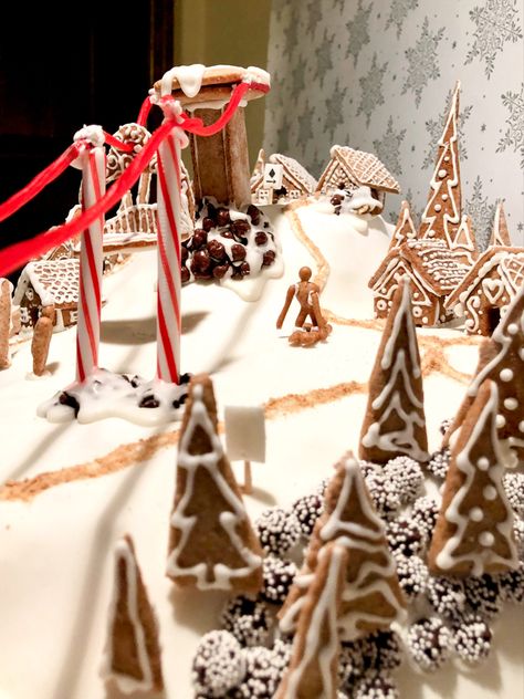 Ski Gingerbread House, Gingerbread House Ski Lodge, Ski Resort Gingerbread House, Ski Lodge Gingerbread House, Gingerbread Ski Lodge, Gingerbread Contest, Homemade Gingerbread House, Fun Holiday Treats, Gingerbread Ideas