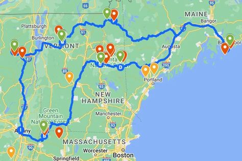 30 Bucket List, Fall Foliage Map, Fall Foliage Trips, England Road Trip, Fall Foliage Road Trips, Maine Road Trip, Road Trip Map, New England Road Trip, Road Trip Places