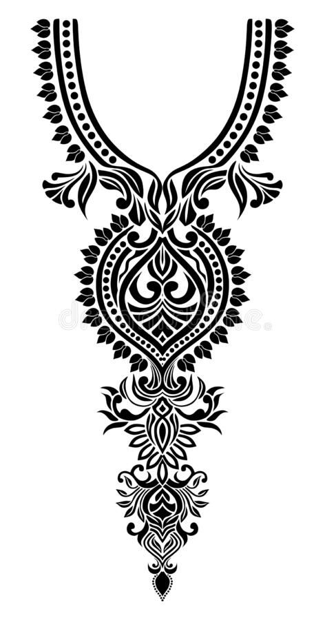 Neck line embroidery design with flowers vector illustration Women Embroidery Design, Neck Line Embroidery Design, Line Embroidery Design, Motif Vector, Line Embroidery, Baroque Design, Border Embroidery Designs, Dress Neck Designs, Embroidery Neck Designs