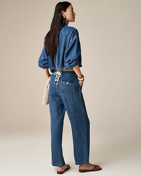 Women's Wide-leg Denim | J.Crew Styles Of Jeans, The Best Summer, Summer Suits, St Tropez, Wide Leg Denim, White Denim, Summer Collection, Flare Jeans, Tank Shirt