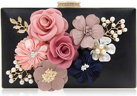 Flower Clutch, Crystal Handbag, Pearl Clutch, Clutch Bag Wedding, Bride Floral, Floral Clutches, Bridal Bag, Women Flower, Wedding Purse