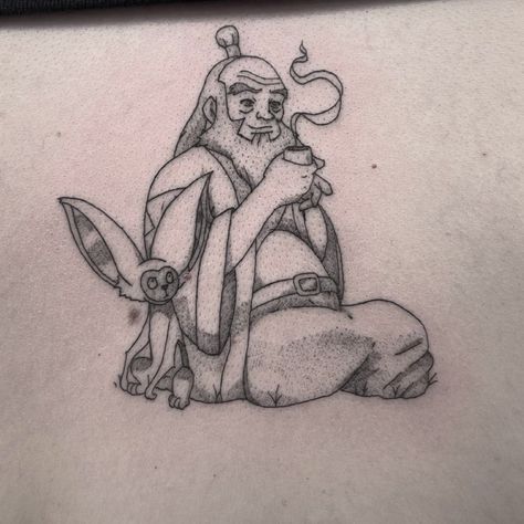 Iroh Avatar Tattoo, Uncle Iroh Drawing, Uncle Iroh Tattoo Ideas, Uncle Iroh Art, The Last Airbender Tattoo Ideas, Uncle Iroh Tattoo, Zuko Tattoo, Zodiac Tattoo Designs, Last Airbender Tattoo