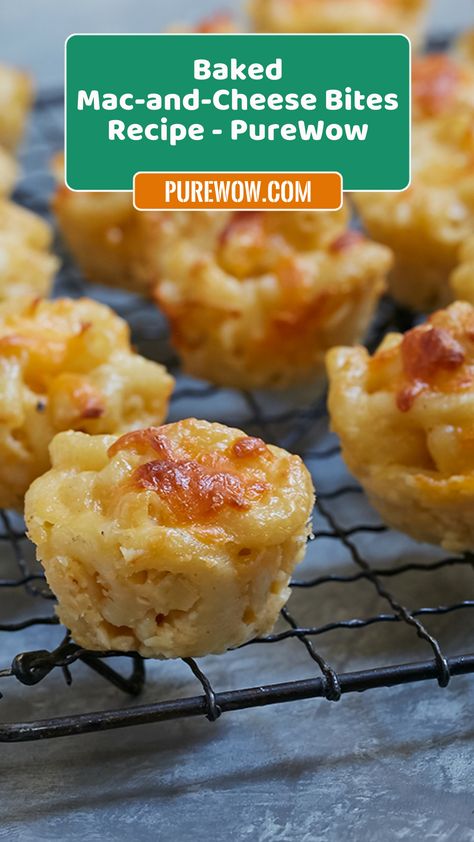 What’s better than mac and cheese? These mini baked mac-and-cheese bites. Not only will your kids love them, make quite the crowd-pleasing party appetizer. Baked Mac And Cheese Bites, Cheese Bites Recipe, Cheesy Mac And Cheese, Mac And Cheese Bites, Easy Mac And Cheese, Lobster Mac And Cheese, Baked Mac N Cheese, Baked Mac, Cheese Bites