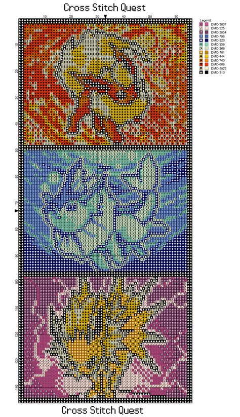 Eeveelutions Pattern_Page_1 Eevee Cross Stitch, Umbreon Cross Stitch, Pokemon Jolteon, Magikarp Cross Stitch, Stitch Pokemon, Derpy Pokemon Cross Stitch, Evee Evolution Cross Stitch, Anime Cross Stitch, Geeky Cross Stitch Patterns