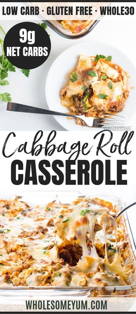 Easy Lazy Cabbage Roll Casserole Recipe - Low Carb Cauliflower Italian, Lazy Cabbage Roll Casserole, Lazy Cabbage Rolls, Keto Inspiration, Cabbage Roll Casserole, Keto Casseroles, Riced Cauliflower, Cabbage Roll, Lazy Keto