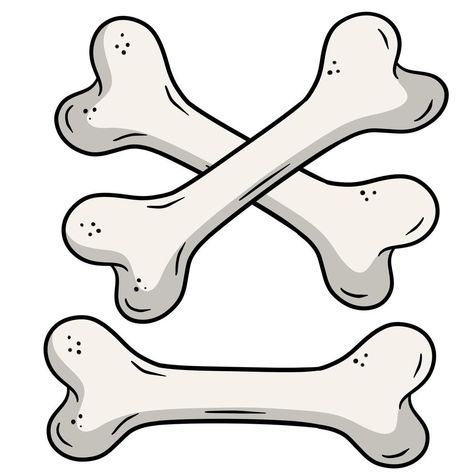 Human bone. Set of skeleton Elements. Dog toy Simple Bone Drawing, Dog Bones Drawing, Dog Bone Illustration, Bones Drawing Easy, Skeleton Doodle Easy, Dog Bone Drawing, Bone Doodle, Bone Template, Bone Illustrations