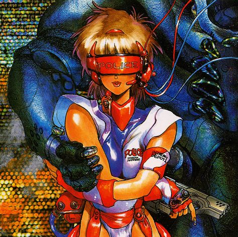 The Vault of Retro Sci-Fi — spaceshiprocket: Masamune Shirow Masamune Shirow, Comics Anime, Cyberpunk Anime, Arte Cyberpunk, Cyberpunk Character, Mecha Anime, Manga Artist, Science Fiction Art, Old Anime