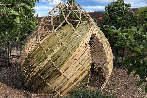 Diy Bamboo, Bamboo Building, Bamboo Structure, Bamboo Architecture, Bamboo Construction, Bamboo House, Architecture Art Design, Dome House, Bamboo Design