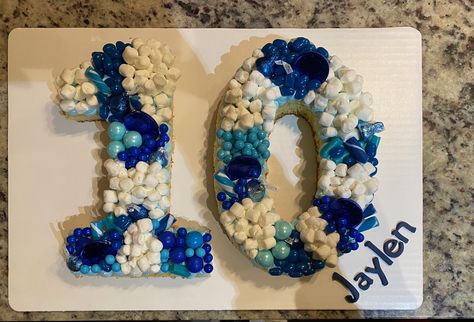 Number 10 Birthday Cake Number 10 Birthday Cake, 10th Birthday Cake, Lightning Mcqueen Cake, Hanukkah Cake, 10th Birthday Ideas, Number Birthday Cakes, Red Birthday Cakes, Healthy Snack Bars, One Happy Dude