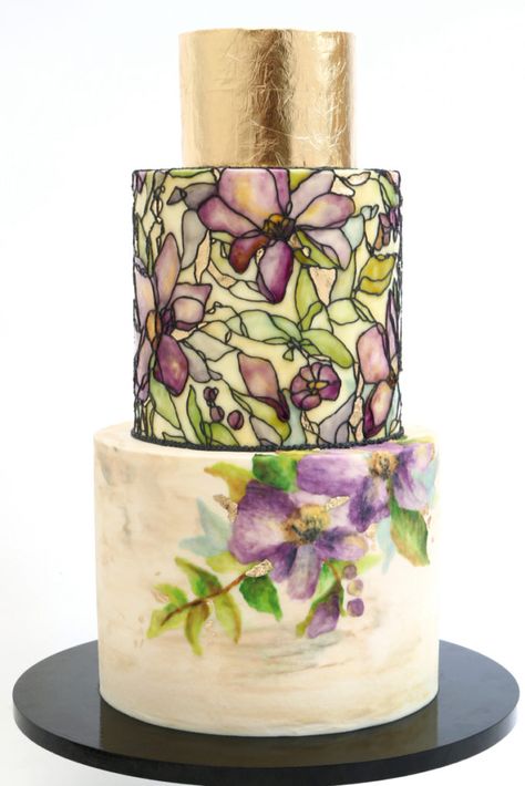 Stained Glass Cake, Dummy Cake, Tea Party Cake, Hand Painted Cakes, Couture Cakes, Glass Cake, Glass Cakes, Painted Cakes, Special Cake