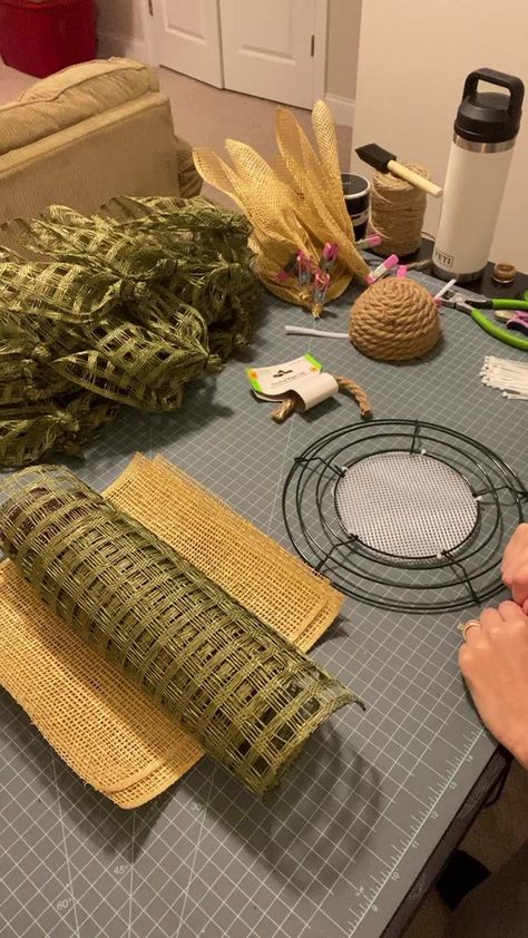 Making a neutral everyday wreath! - Carrie's Wreath Creations in 2022 | Wreath project, Mesh wreath tutorial, Door wreaths diy Everyday Mesh Wreaths, Everyday Wreath Ideas, Wreaths Mesh, Bubble Wreath, Chevron Burlap Wreaths, Burlap Ribbon Wreaths, Diy Wreath Bow, Making Mesh Wreaths, Spring Burlap Wreath