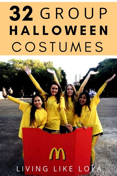 Funny Halloween Costumes For Friends, Halloween Costume Ideas For Teens, Group Halloween Costumes For Teens, Work Group Halloween Costumes, Team Halloween Costumes, Funny Group Halloween Costumes, Group Halloween Costume Ideas, Girl Group Halloween Costumes